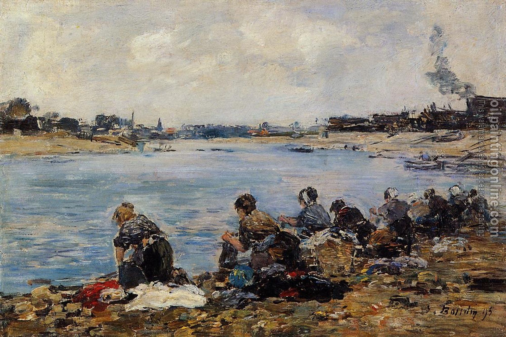 Boudin, Eugene - Laundresses on the Bankes of the Touques